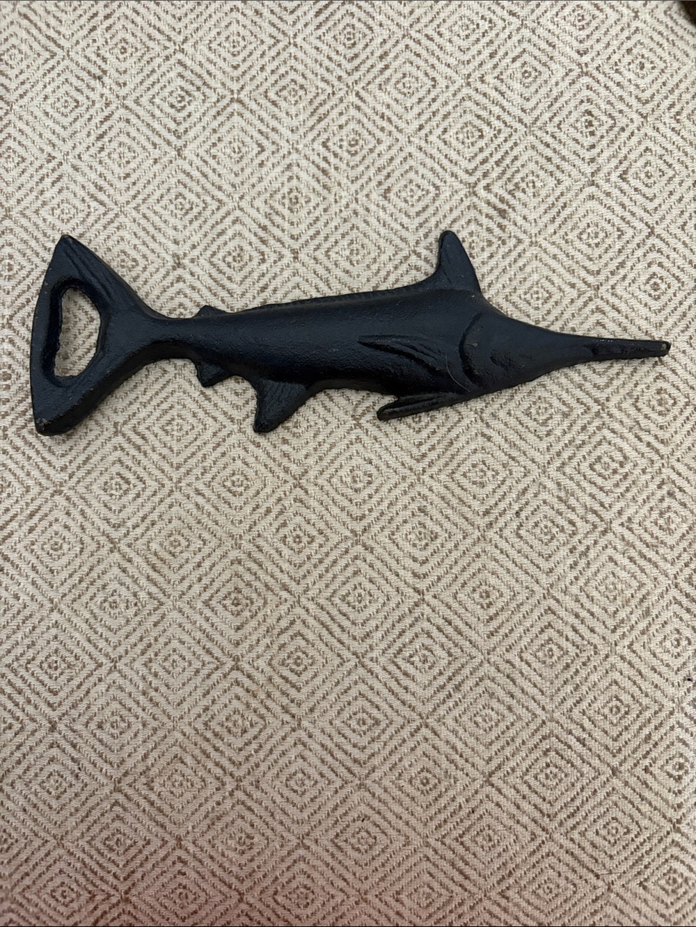 Cast Iron Marlin Bottle Opener - Black